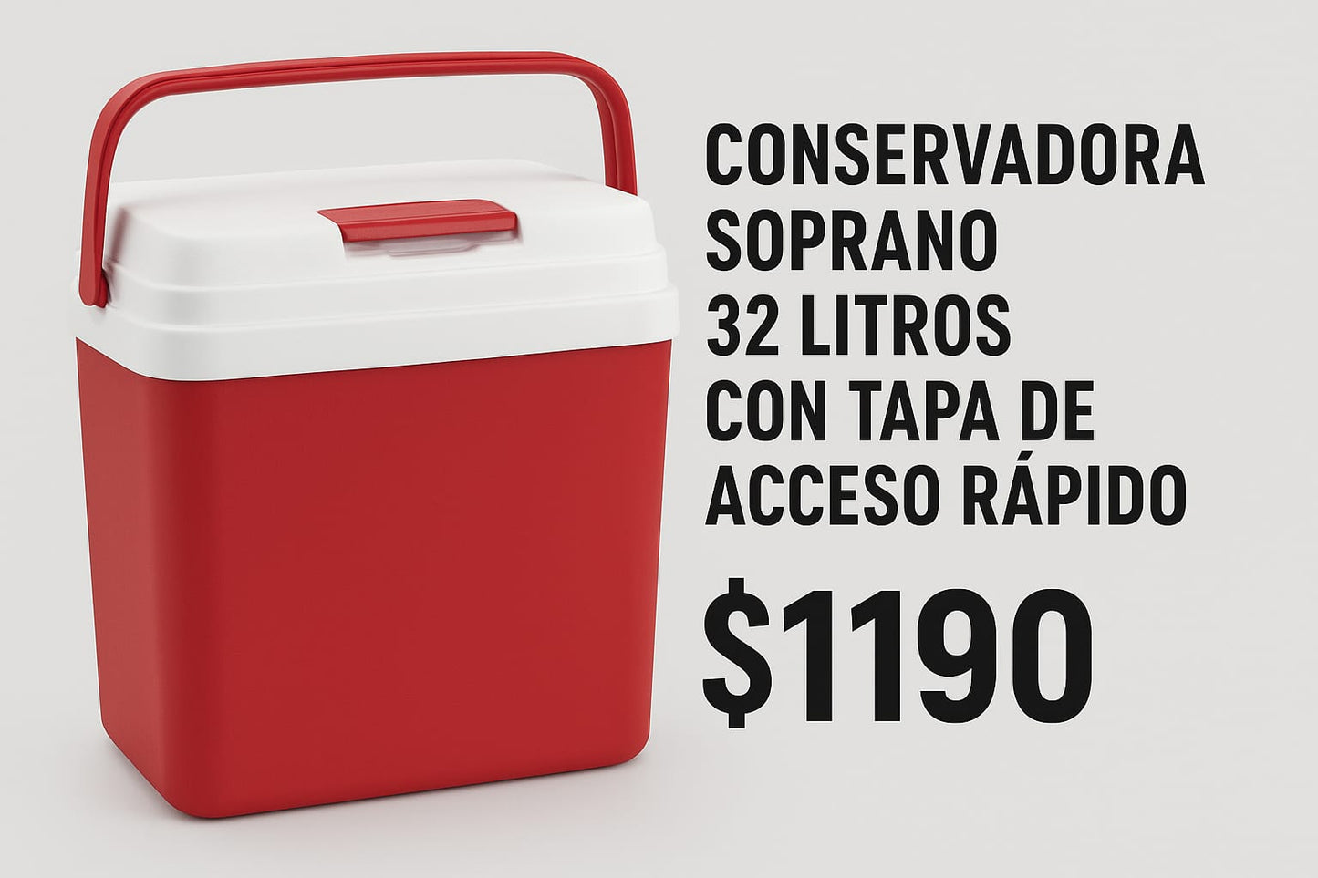 conservadora 32 litros con tapa de acceso rapido
