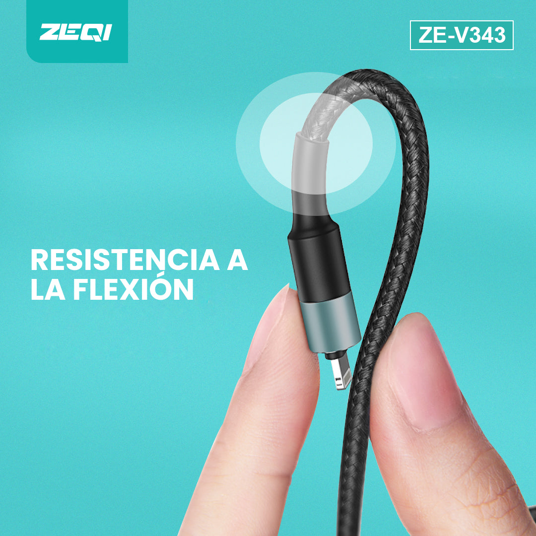 ZEQI CABLE DE DATOS (USB - USB-C) 1.8M MODEL: ZE-V342